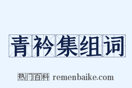 青衿集组词是什么意思的图片